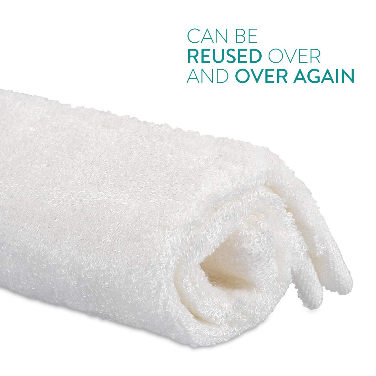 Navaris Bamboo Wash Cloths Pack of 6 Σετ με 6 Πετσέτες από Bamboo - 25 x 25 cm - White - 48734.02.06