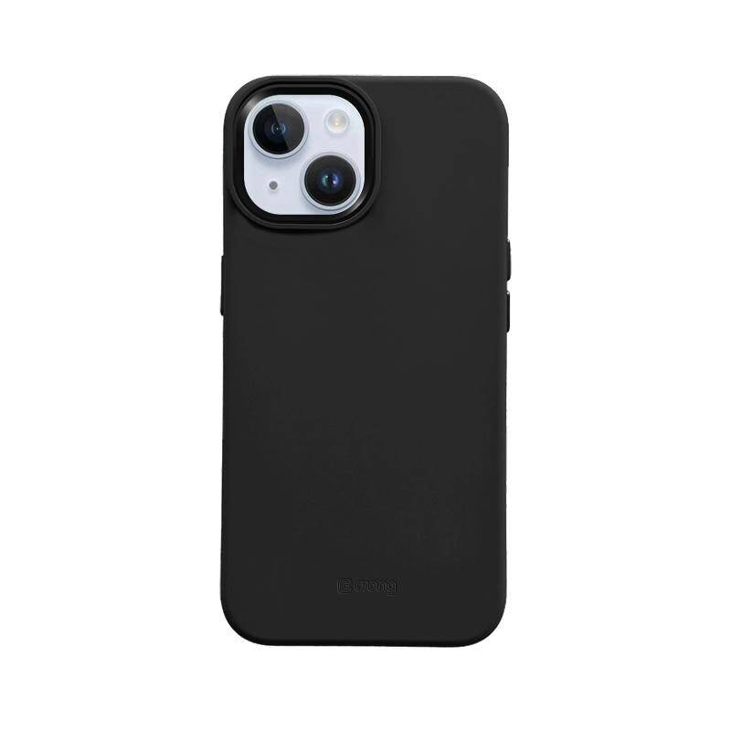 Crong iPhone 15 Plus Color Cover Lux Magnetic - Θήκη Σιλικόνης με MagSafe - Black