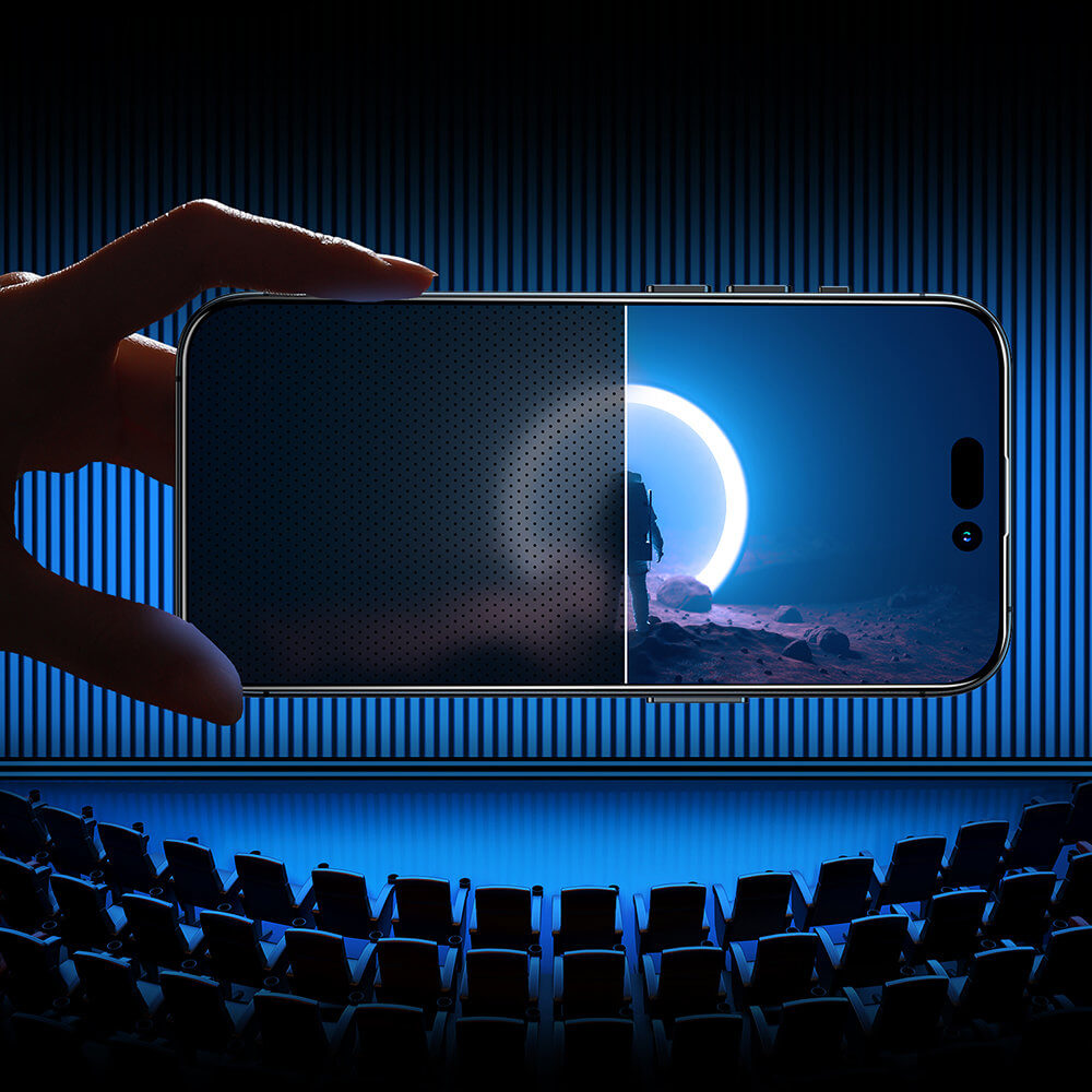 Joyroom iPhone 14 Pro Knight Series 2.5D Privacy TG 9H Full Screen Tempered Glass Αντιχαρακτικό Γυαλί Οθόνης - Black - JR-P02