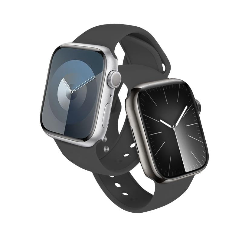 Crong Λουράκι Apple Watch 4/5/6/7/8/9/10/11 - SE (1/2/3) - ULTRA (1/2/3) - 44/45/46/49mm Σιλικόνης - Liquid Strap - Graphite