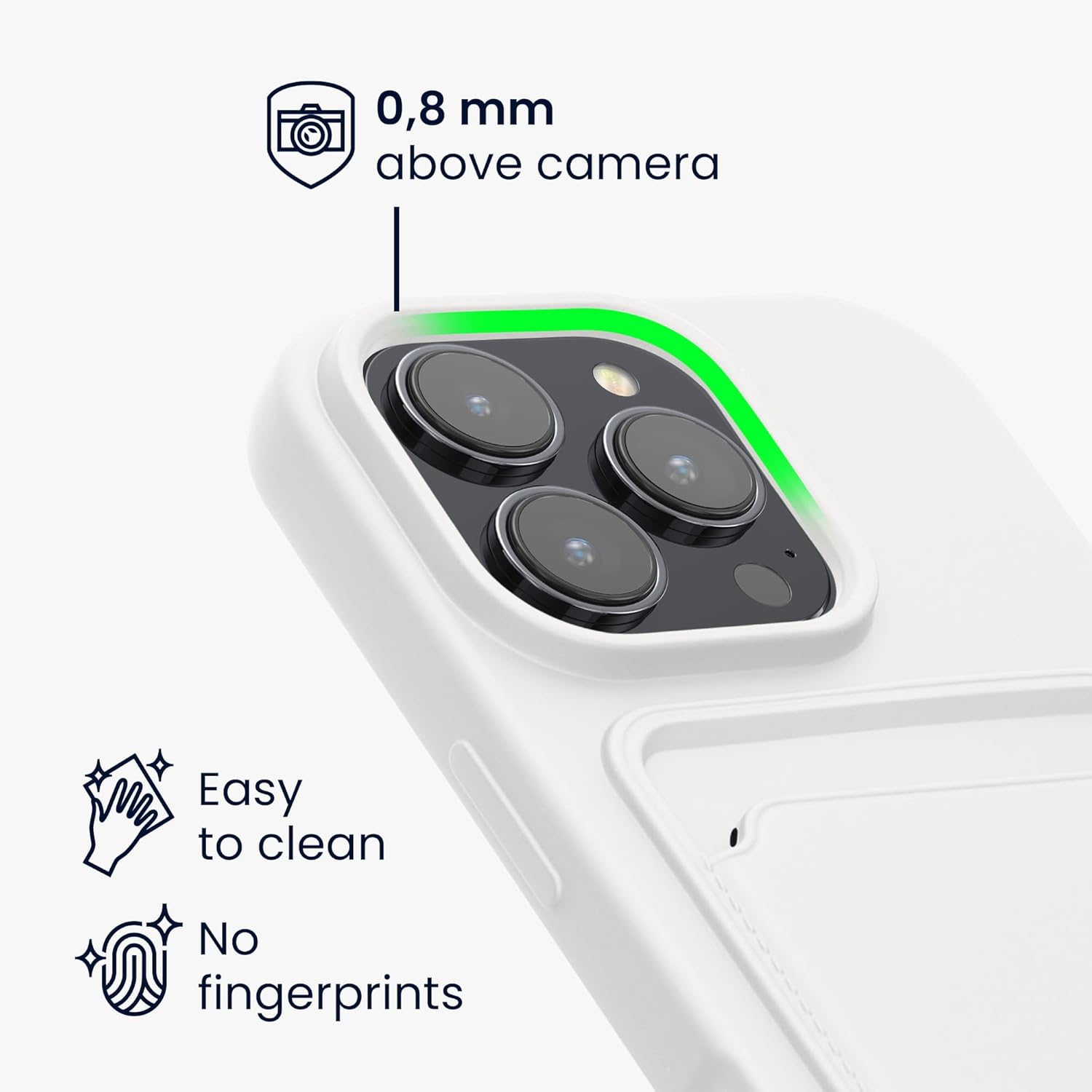 KW iPhone 16 Pro Θήκη Σιλικόνης TPU με Υποδοχή για Κάρτα - White