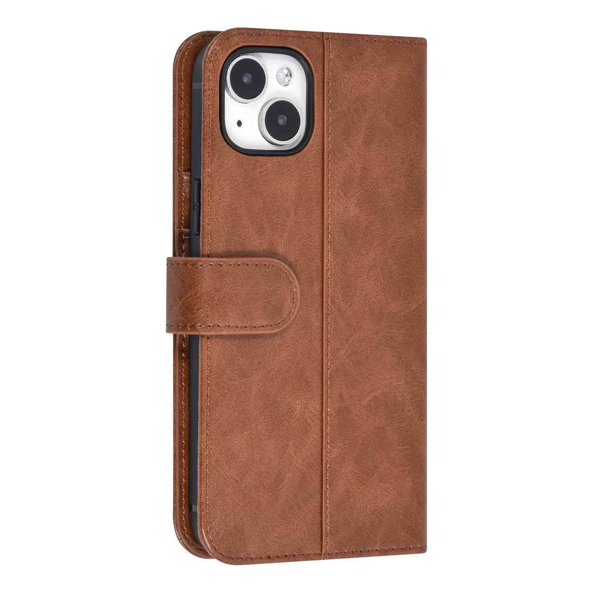 Tuniq iPhone 15 Plus / 14 Plus - Θήκη Πορτοφόλι από Δερματίνη με Stand - Καφέ