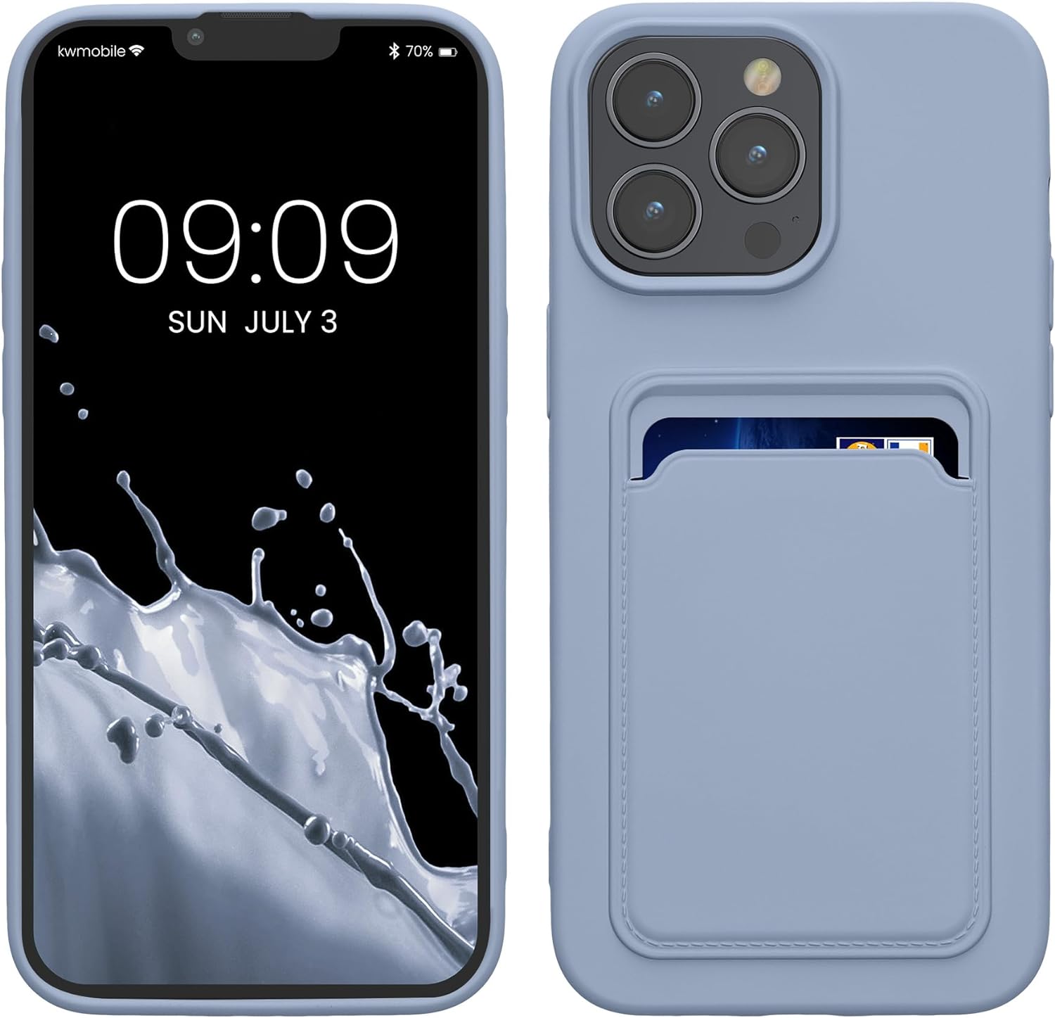 KW iPhone 15 Pro Max Θήκη Σιλικόνης TPU με Υποδοχή για Κάρτα - Lavender - 62020.108
