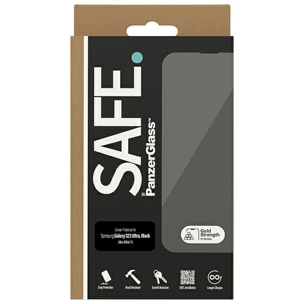 Safe by PanzerGlass Samsung Galaxy S23 Ultra Case Friendly Full Screen Αντιχαρακτικό Γυαλί Οθόνης - Black - SAFE95319