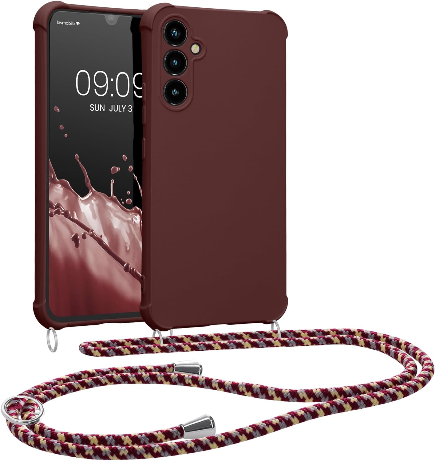 KW Samsung Galaxy A34 5G Θήκη Σιλικόνης TPU με Λουράκι - Bordeaux Purple - 60820.187