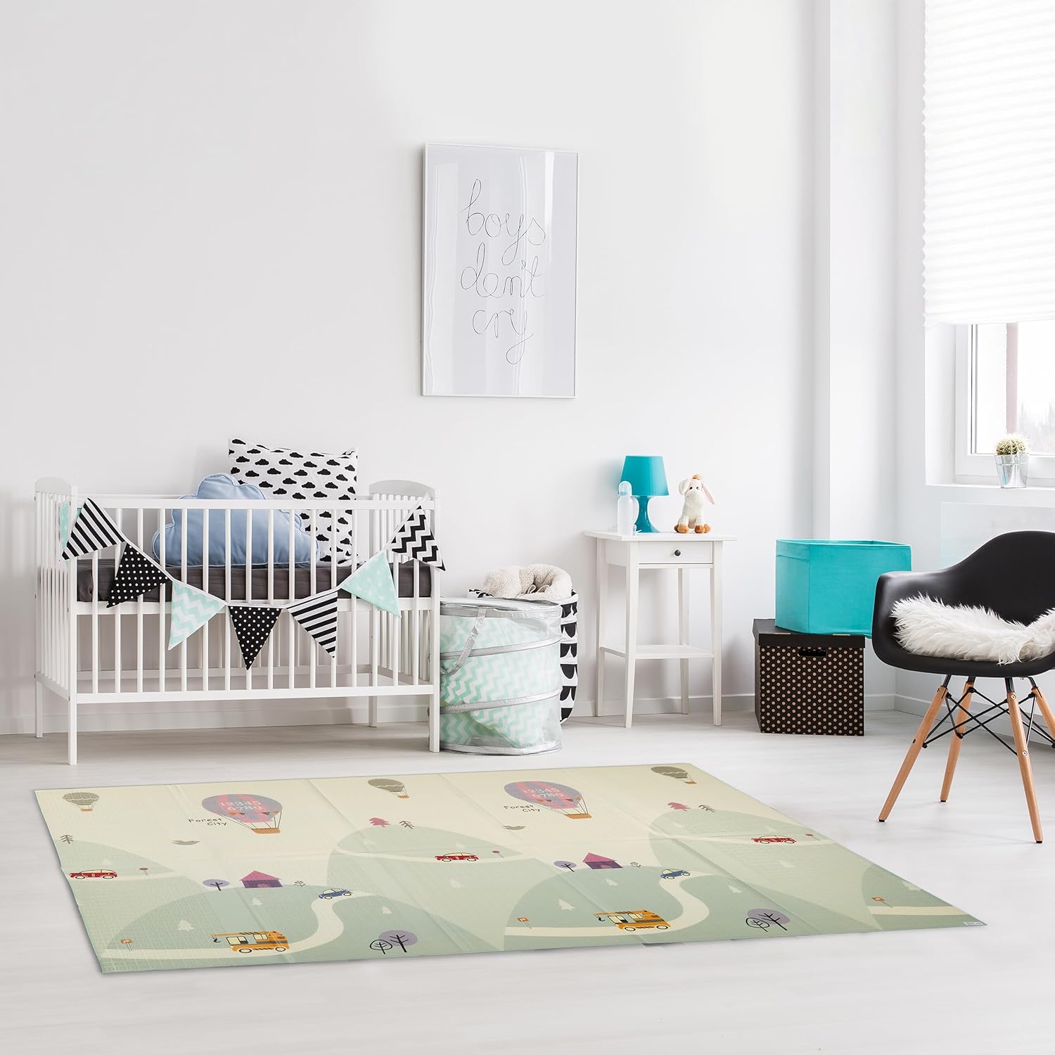 Relaxdays Αναδιπλούμενο Χαλάκι Δραστηριοτήτων Διπλής Όψης για Μωρά - Multicolor - 4052025502683