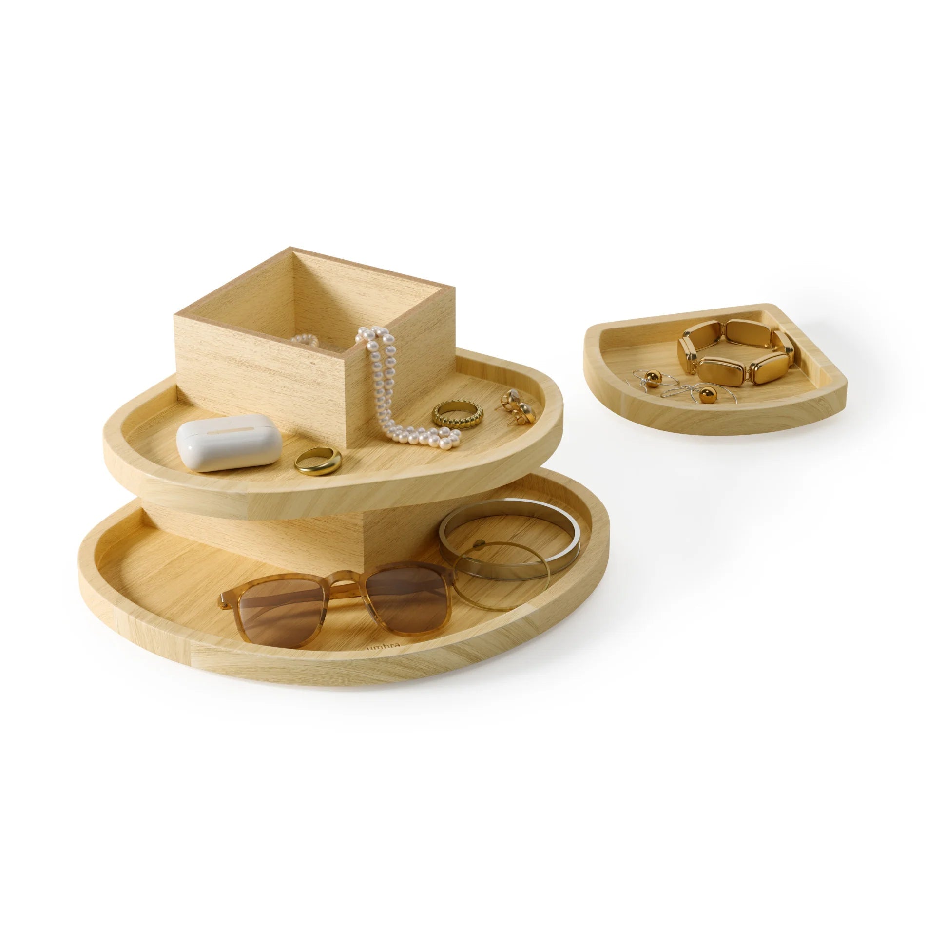 Umbra Ξύλινη Βάση Οργάνωσης Κοσμημάτων με 3 Στοιβαζόμενα Τμήματα - Cove - Natural