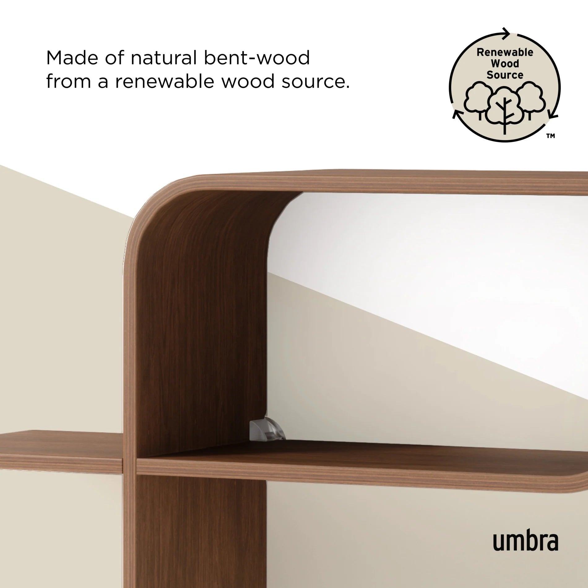 Umbra Ξύλινο Ράφι Τοίχου - Montage - Light Walnut