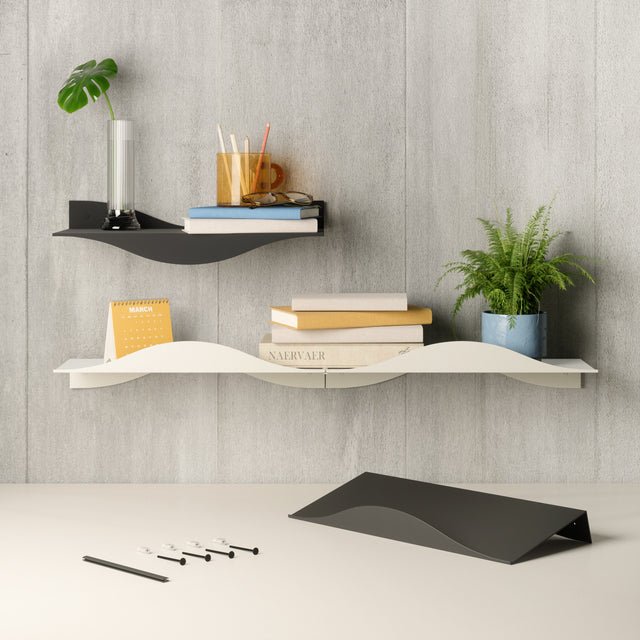 Umbra Σετ με 2 Επιτοίχια Μεταλλικά Ράφια - Surf Shelf - Black