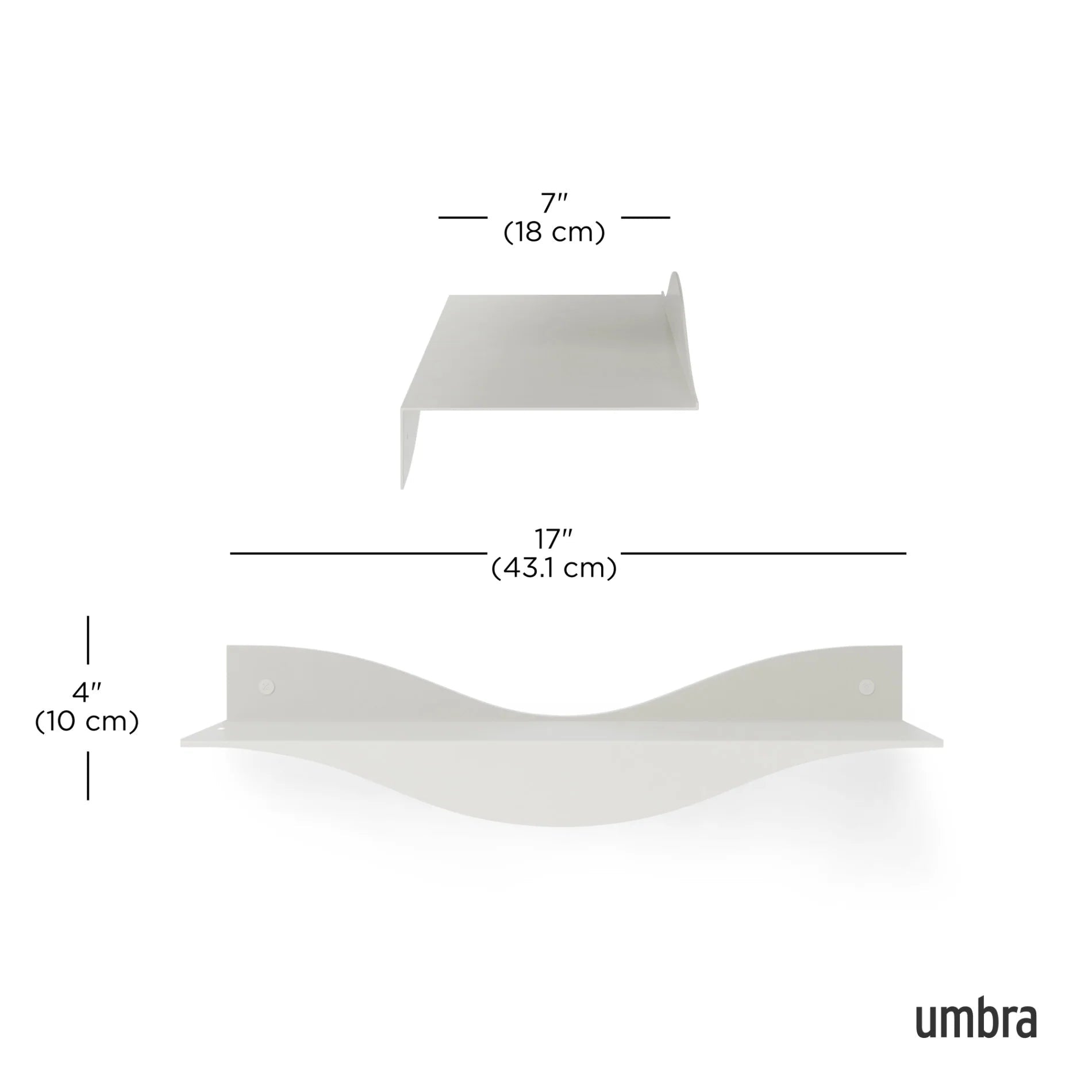 Umbra Σετ με 2 Επιτοίχια Μεταλλικά Ράφια - Surf Shelf - Sand