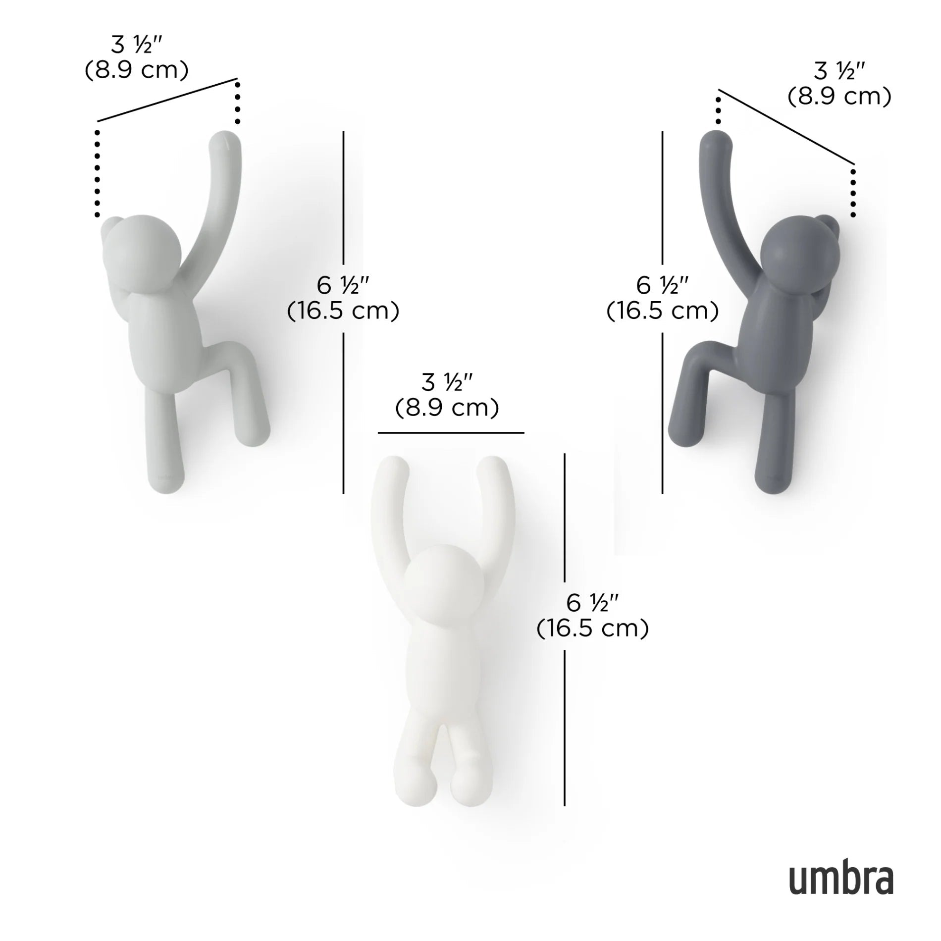 Umbra Σετ με 3 Κρεμάστρες Τοίχου - Buddy - Multi Colored 2