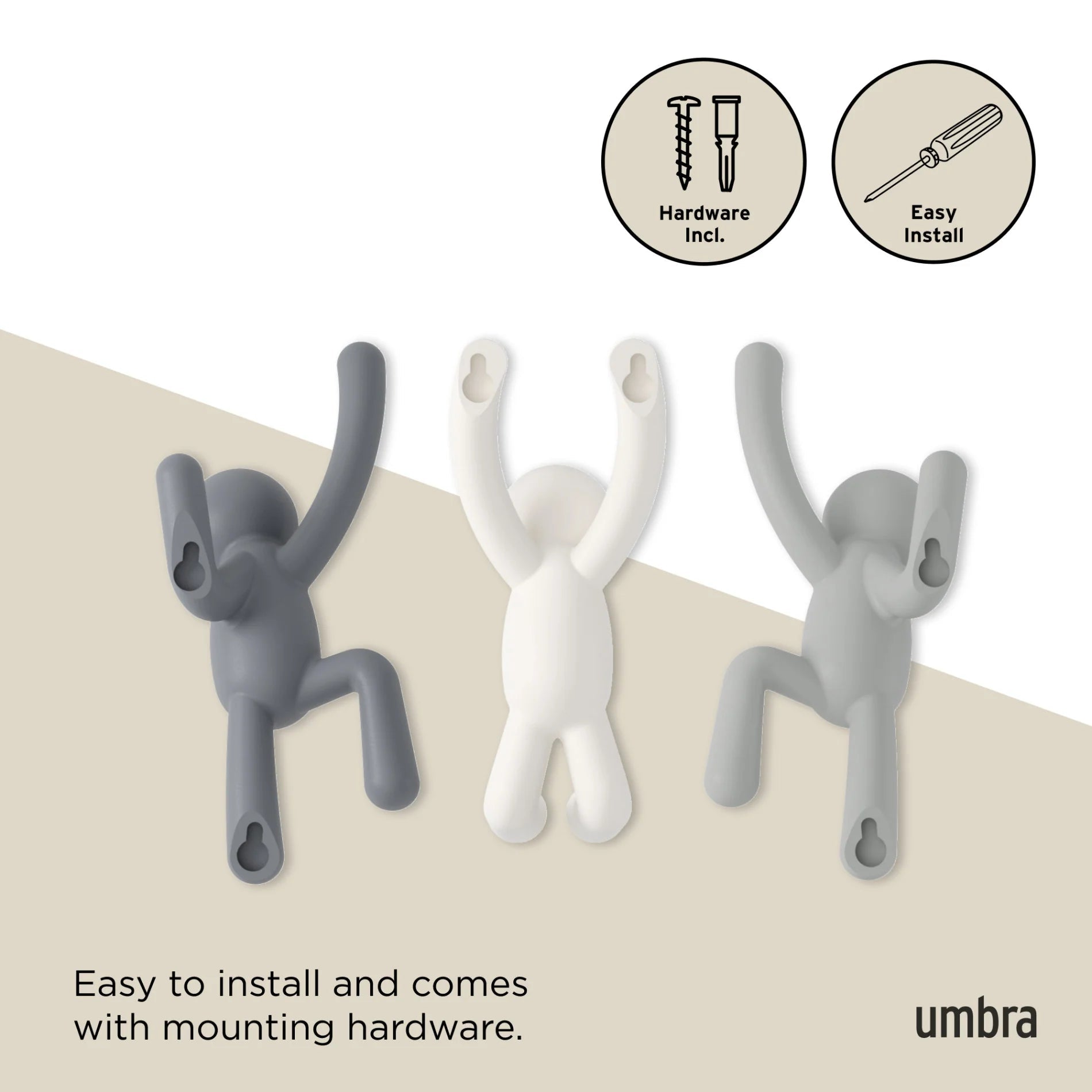Umbra Σετ με 3 Κρεμάστρες Τοίχου - Buddy - Multi Colored 2
