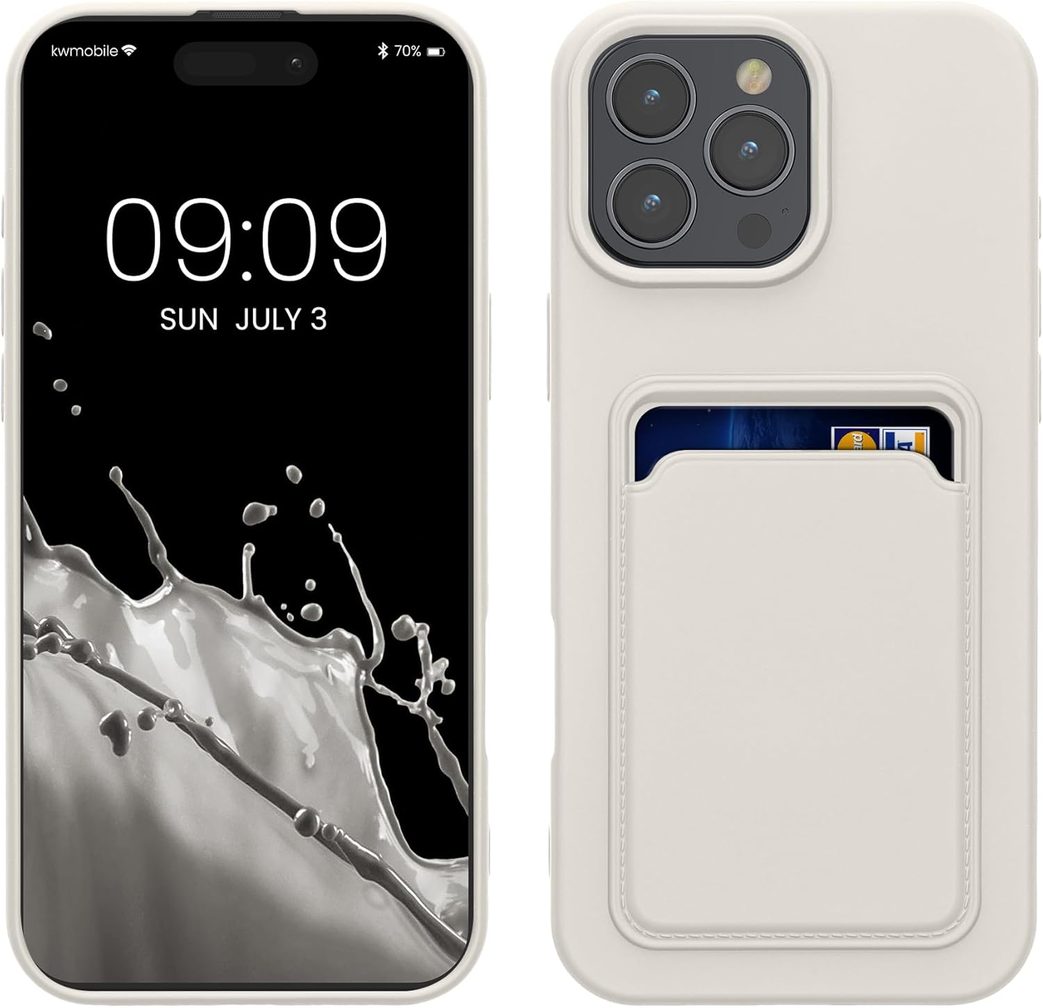 KW iPhone 16 Pro Max Θήκη Σιλικόνης TPU με Υποδοχή για Κάρτα - White
