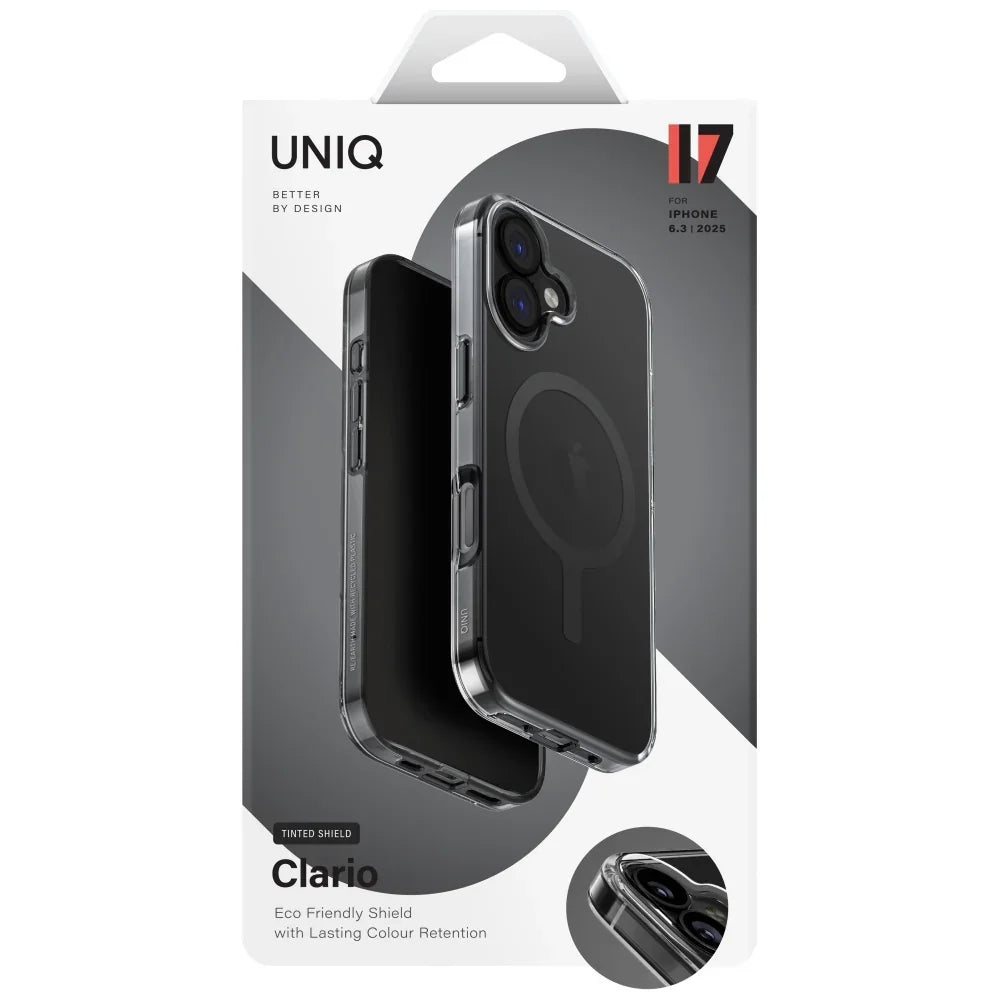 Uniq iPhone 17 - Clario MagClick Charging - Σκληρή Θήκη με Πλαίσιο Σιλικόνης και MagSafe - Black