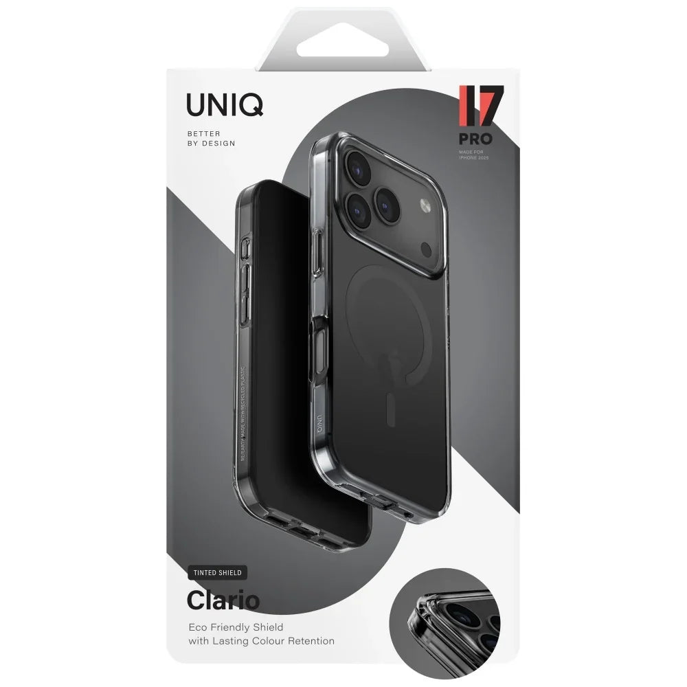 Uniq iPhone 17 Pro - Clario MagClick Charging - Σκληρή Θήκη με Πλαίσιο Σιλικόνης και MagSafe - Black