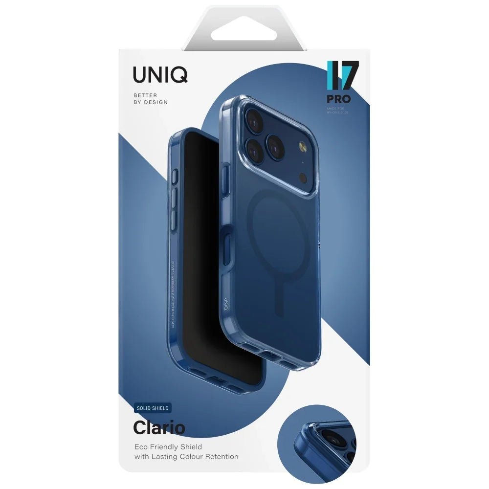 Uniq iPhone 17 Pro - Clario MagClick Charging - Σκληρή Θήκη με Πλαίσιο Σιλικόνης και MagSafe - Blue