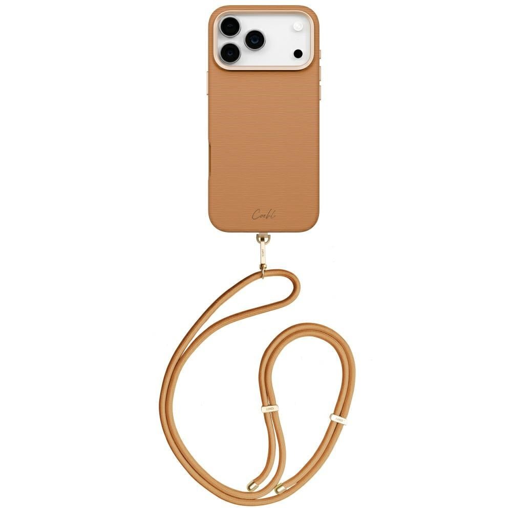 Uniq iPhone 17 Pro Max - Σκληρή Θήκη MagSafe με Επένδυση από Οικολογικό Δέρμα και Λουράκι - Coehl Mirelle - Brown