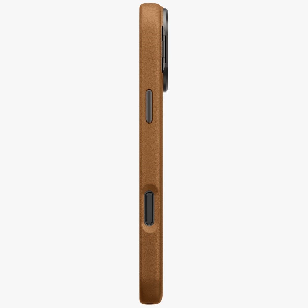 Uniq iPhone 17 Pro Max - Σκληρή Θήκη με Επένδυση Οικολογικού Δέρματος με Eνσωματωμένη Λαβή FlexGrip και Stand - Heldro Pro Magclick - Caramel