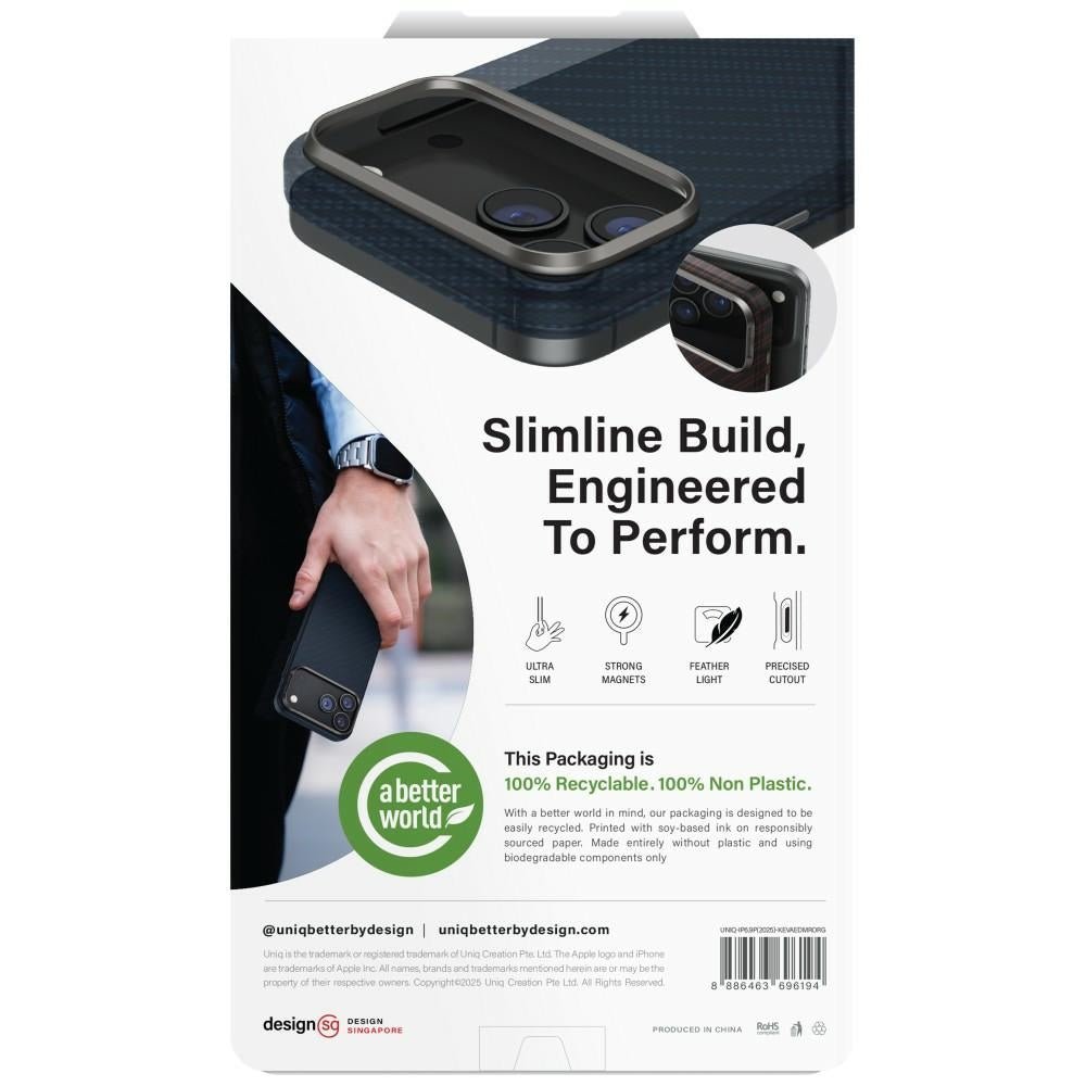 Uniq iPhone 17 Pro Max - Σκληρή Θήκη με Πλαίσιο Σιλικόνης και MagSafe - Keva EDGE Magclick - Orange