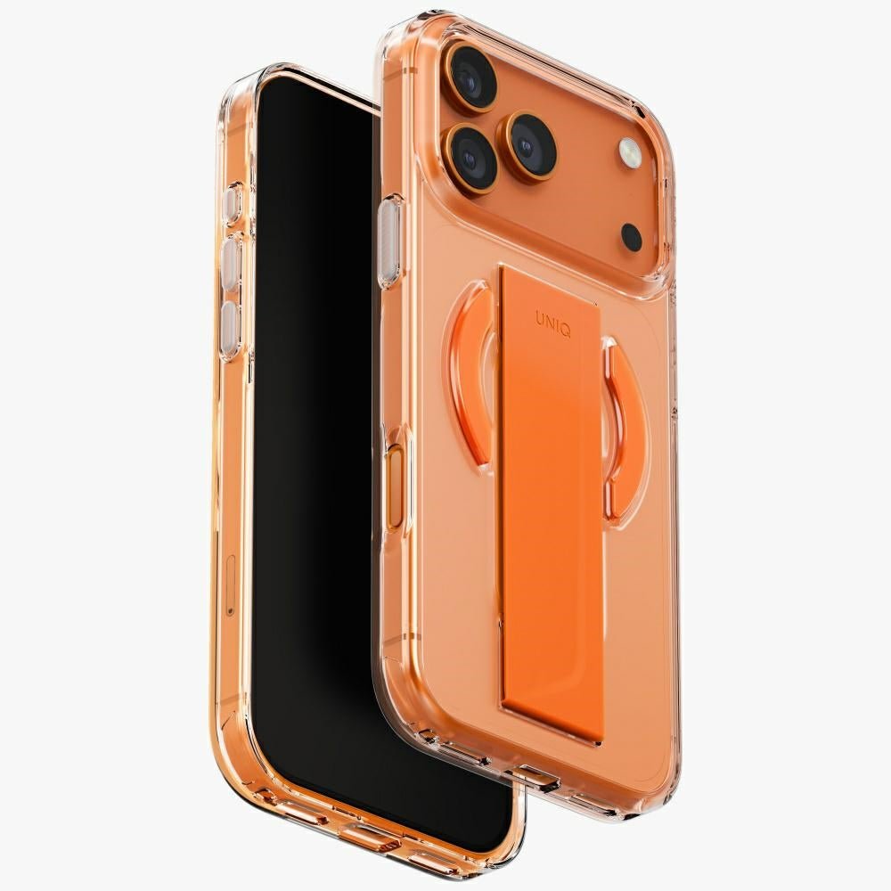 Uniq iPhone 17 Pro Max - Σκληρή Θήκη με Πλαίσιο Σιλικόνης με MagSafe και Eνσωματωμένη Λαβή FlexGrip - Heldro Air - Orange