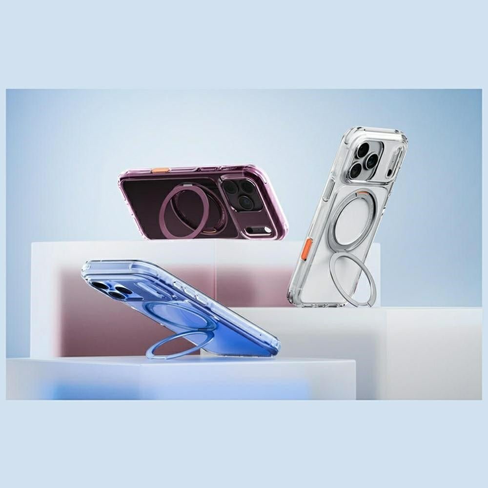 Uniq iPhone 18 Pro / iPhone 17 Pro - Σκληρή Θήκη με Πλαίσιο Σιλικόνης και Σταντ MagSafe - Swivix 360 Rotating Kickstand - Clear