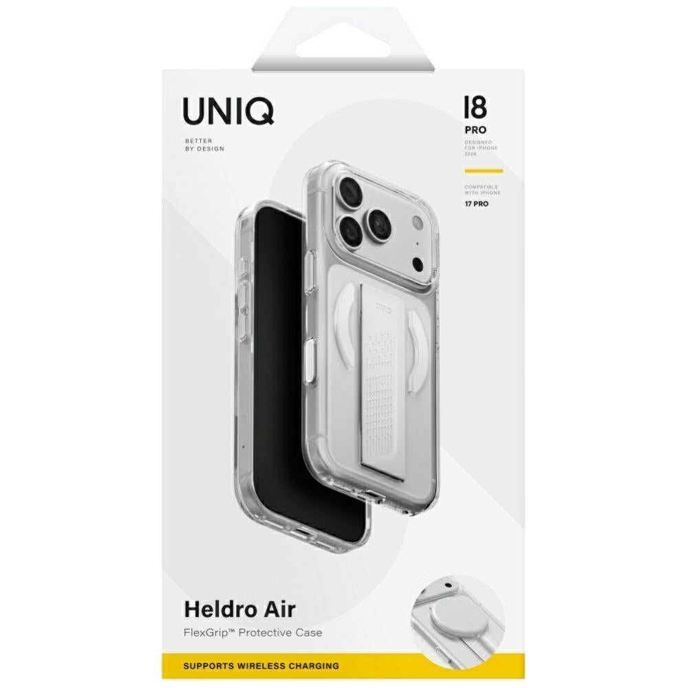 Uniq iPhone 18 Pro / iPhone 17 Pro - Σκληρή Θήκη με Πλαίσιο Σιλικόνης MagSafe και Ενσωματωμένη Λαβή FlexGrip - Heldro Air - Clear