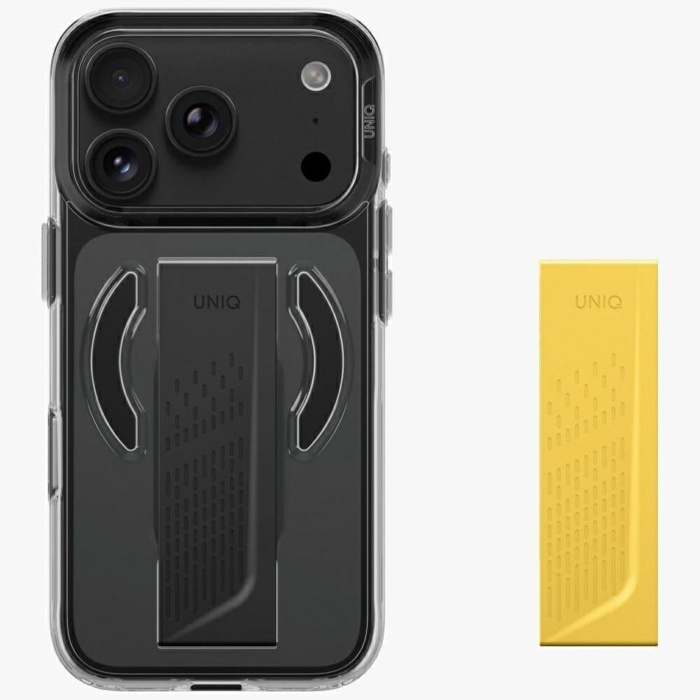 Uniq iPhone 18 Pro / iPhone 17 Pro - Σκληρή Θήκη με Πλαίσιο Σιλικόνης MagSafe και Ενσωματωμένη Λαβή FlexGrip - Heldro Air - Tinted Smoke
