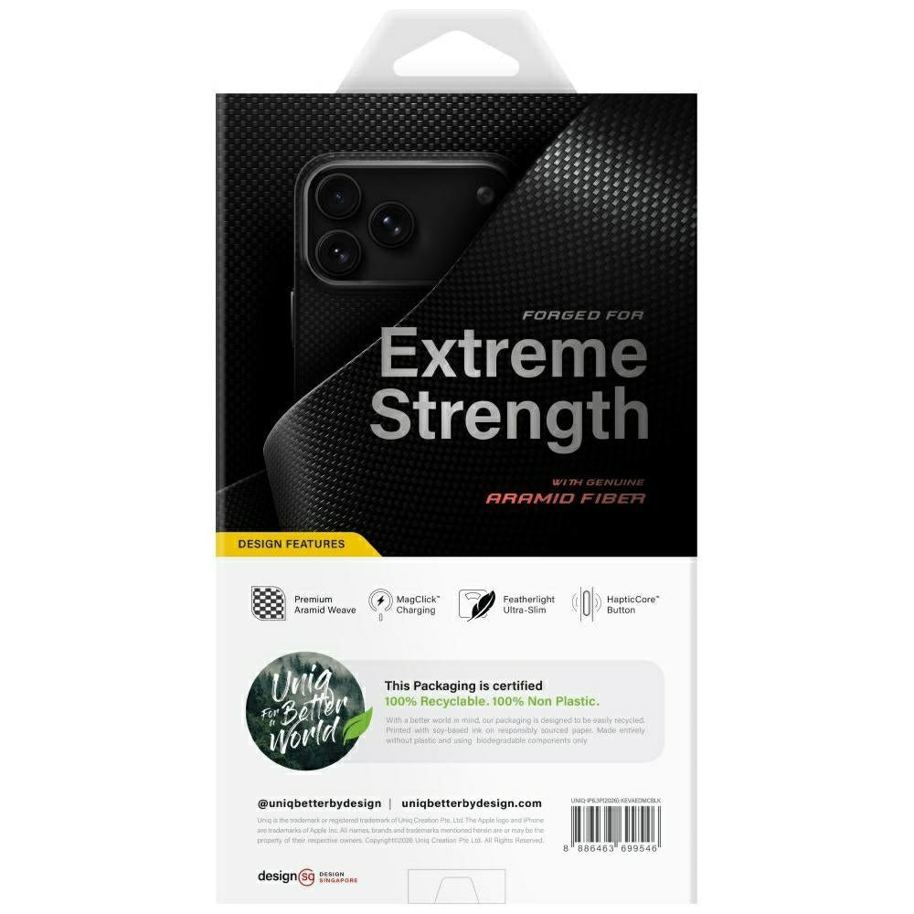 Uniq iPhone 18 Pro / iPhone 17 Pro - Σκληρή Θήκη με Πλαίσιο Σιλικόνης MagSafe - Keva EDGE Magclick - Black