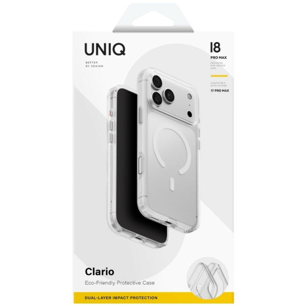 Uniq iPhone 18 Pro Max / iPhone 17 Pro Max - Σκληρή Θήκη με Πλαίσιο Σιλικόνης και MagSafe - Clario MagClick Eco - Clear
