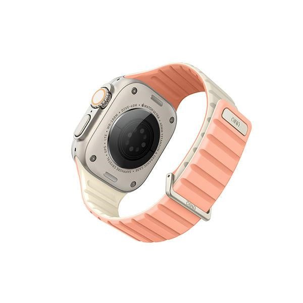 Uniq Λουράκι Apple Watch 8/9/10/11 - SE (1/2/3) - Ultra (1/2/3) – 44/45/46/49mm Μαγνητικό Σιλικόνης Διπλής Όψης - Revix Evo - Pink / Ivory