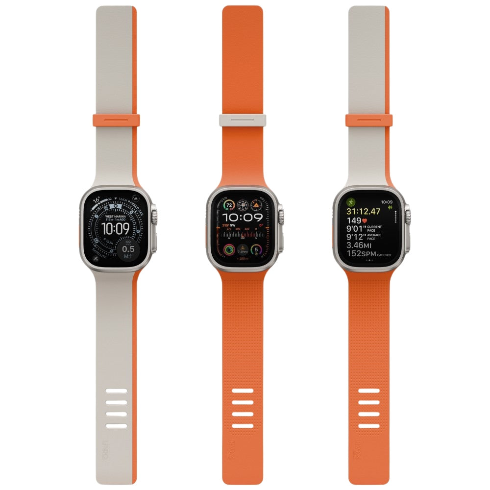 Uniq Λουράκι Apple Watch 8/9/10/11 - SE (1/2/3) - Ultra (1/2/3) – 44/45/46/49mm Μαγνητικό Σιλικόνης Διπλής Όψης - Revix IV - Grey / Orange