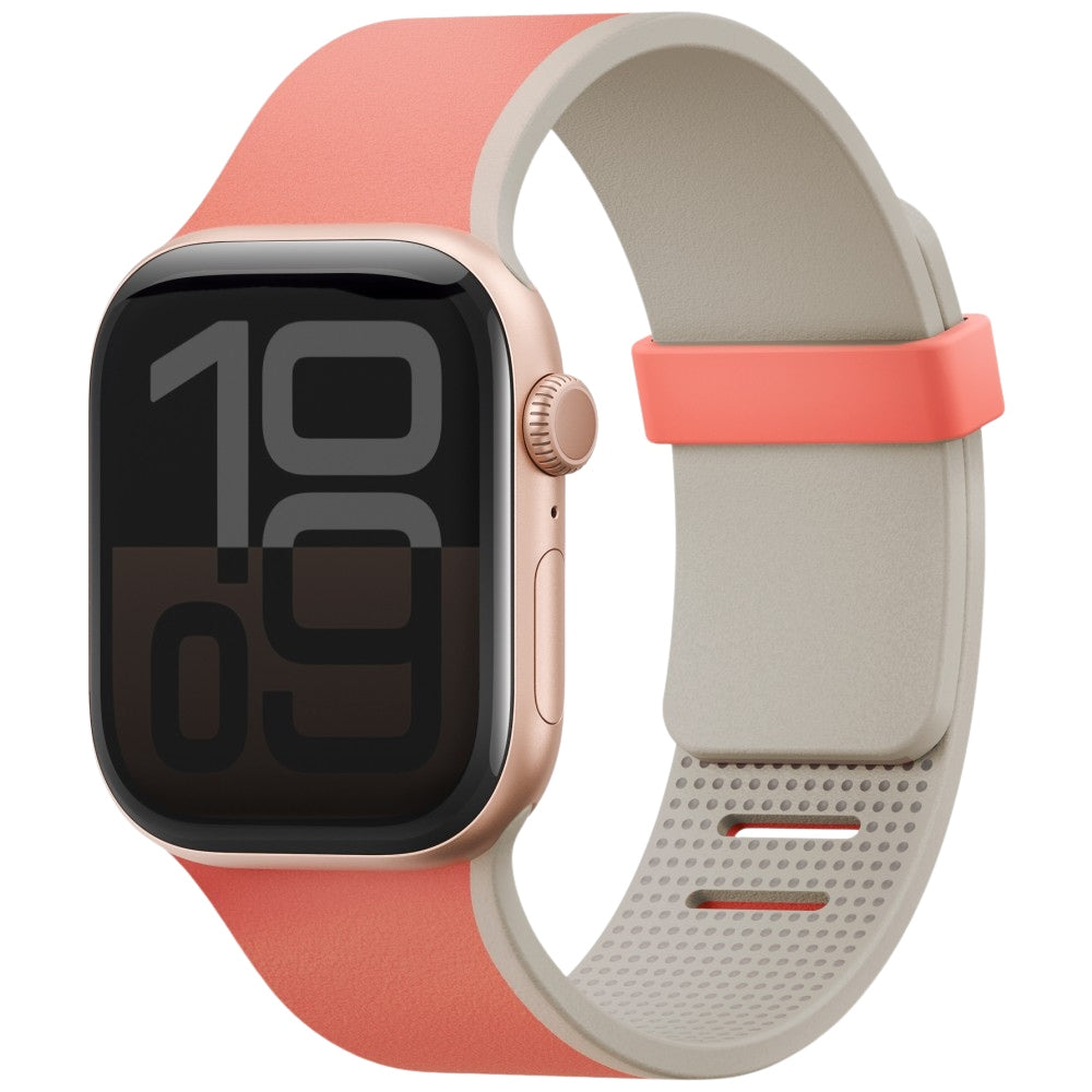 Uniq Λουράκι Apple Watch 8/9/10/11 - SE (1/2/3) - Ultra (1/2/3) – 44/45/46/49mm Μαγνητικό Σιλικόνης Διπλής Όψης - Revix IV - Pink / Beige