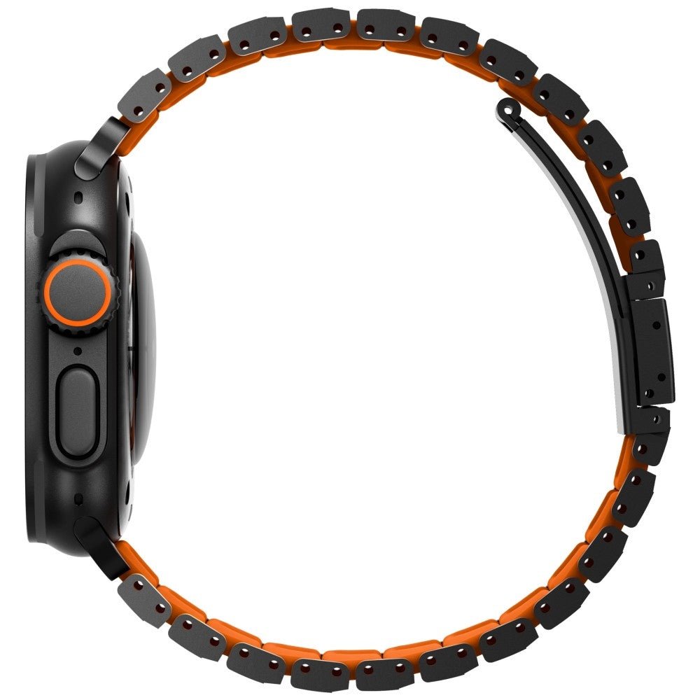 Uniq Λουράκι Apple Watch 8/9/10/11 - SE (1/2/3) - Ultra (1/2/3) – 44/45/46/49mm Strova Flex από Ανοξείδωτο Ατσάλι - Black / Orange
