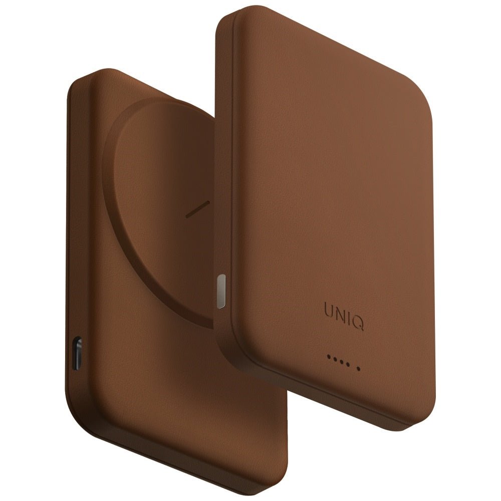 Uniq Lyden Lexa Magnetic - Ασύρματο MagSafe PowerBank Κινητού 5000mAh με Καλώδιο Type - C - Caramel