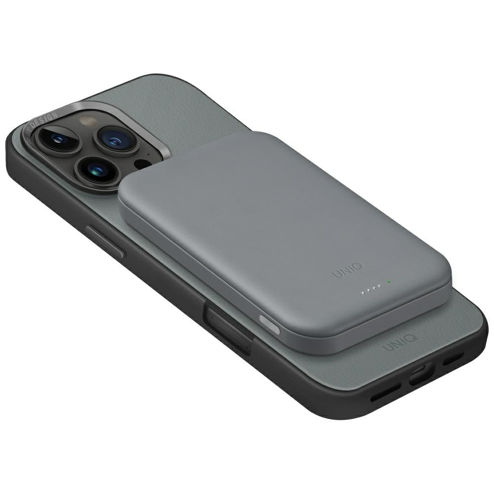 Uniq Lyden Lexa Magnetic - Ασύρματο MagSafe PowerBank Κινητού 5000mAh με Καλώδιο Type - C - Green