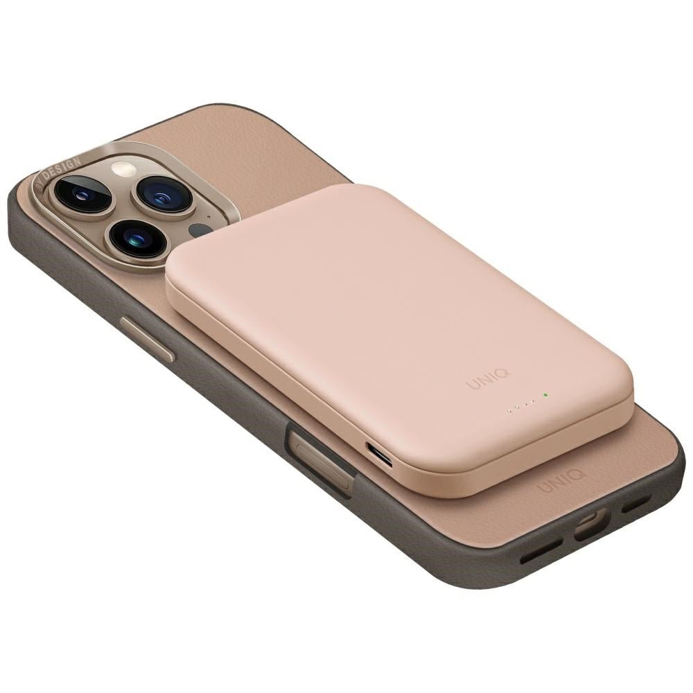Uniq Lyden Lexa Magnetic - Ασύρματο MagSafe PowerBank Κινητού 5000mAh με Καλώδιο Type - C - Pink
