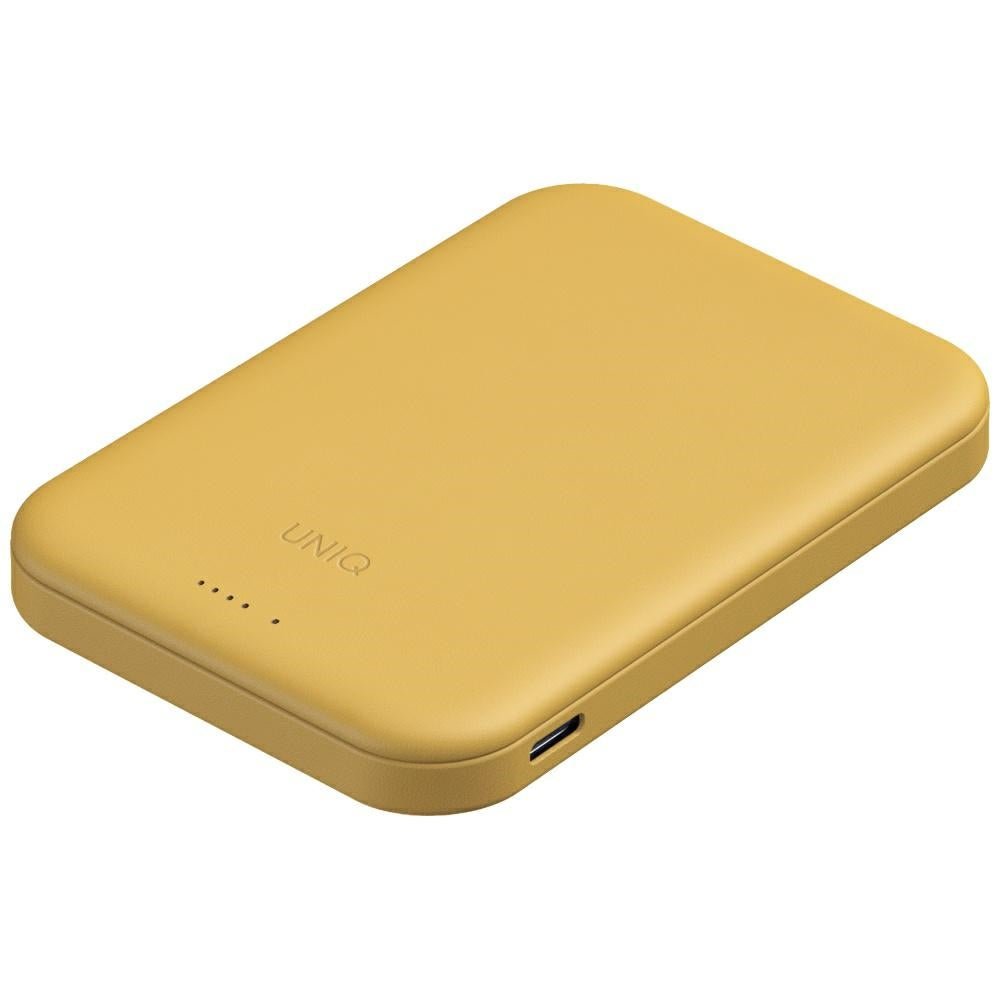 Uniq Lyden Lexa Magnetic - Ασύρματο MagSafe PowerBank Κινητού 5000mAh με Καλώδιο Type - C - Yellow