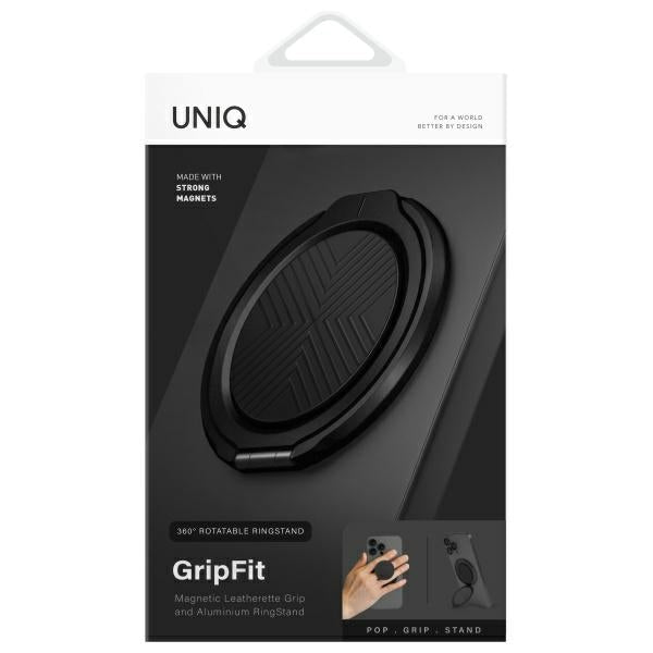 Uniq Μαγνητικό Δαχτυλίδι Συγκράτησης Κινητού / Βάση Στήριξης - GripFit Premium 360 - Midnight Black
