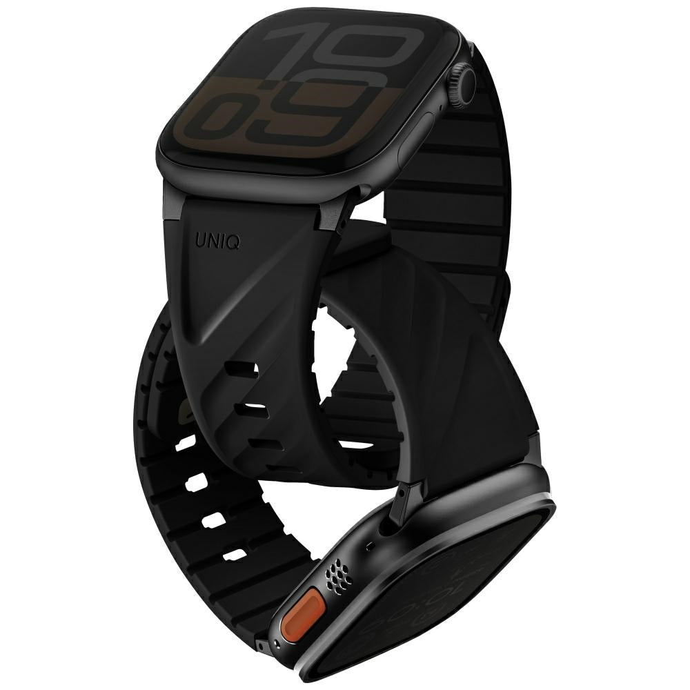 Uniq Μαγνητικό Λουράκι Apple Watch 4/5/6/7/8/9/10/11 - SE (1/2/3) - Ultra (1/2/3) – 40/41/42/44/45/46/49mm - Fluo - Black