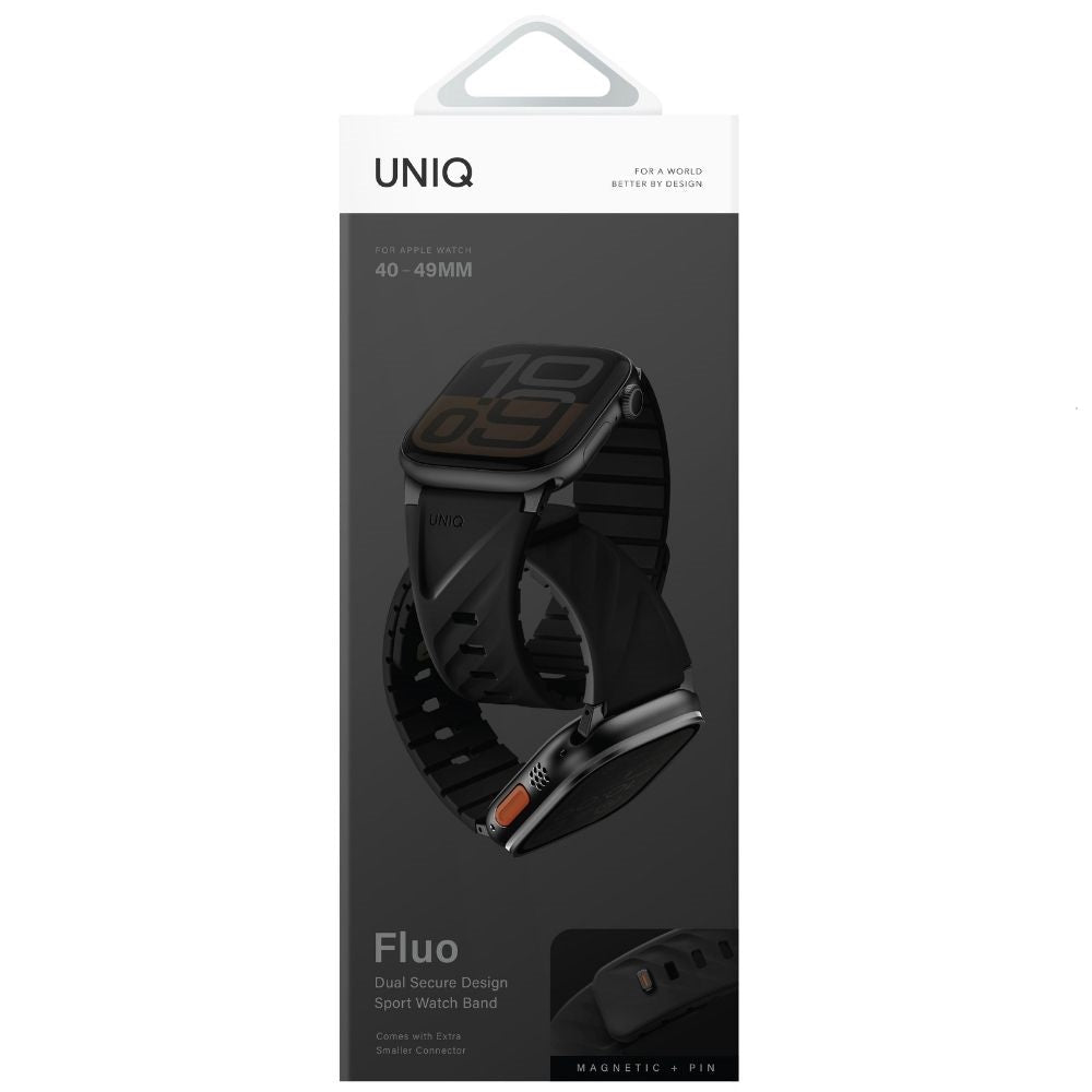 Uniq Μαγνητικό Λουράκι Apple Watch 4/5/6/7/8/9/10/11 - SE (1/2/3) - Ultra (1/2/3) – 40/41/42/44/45/46/49mm - Fluo - Black