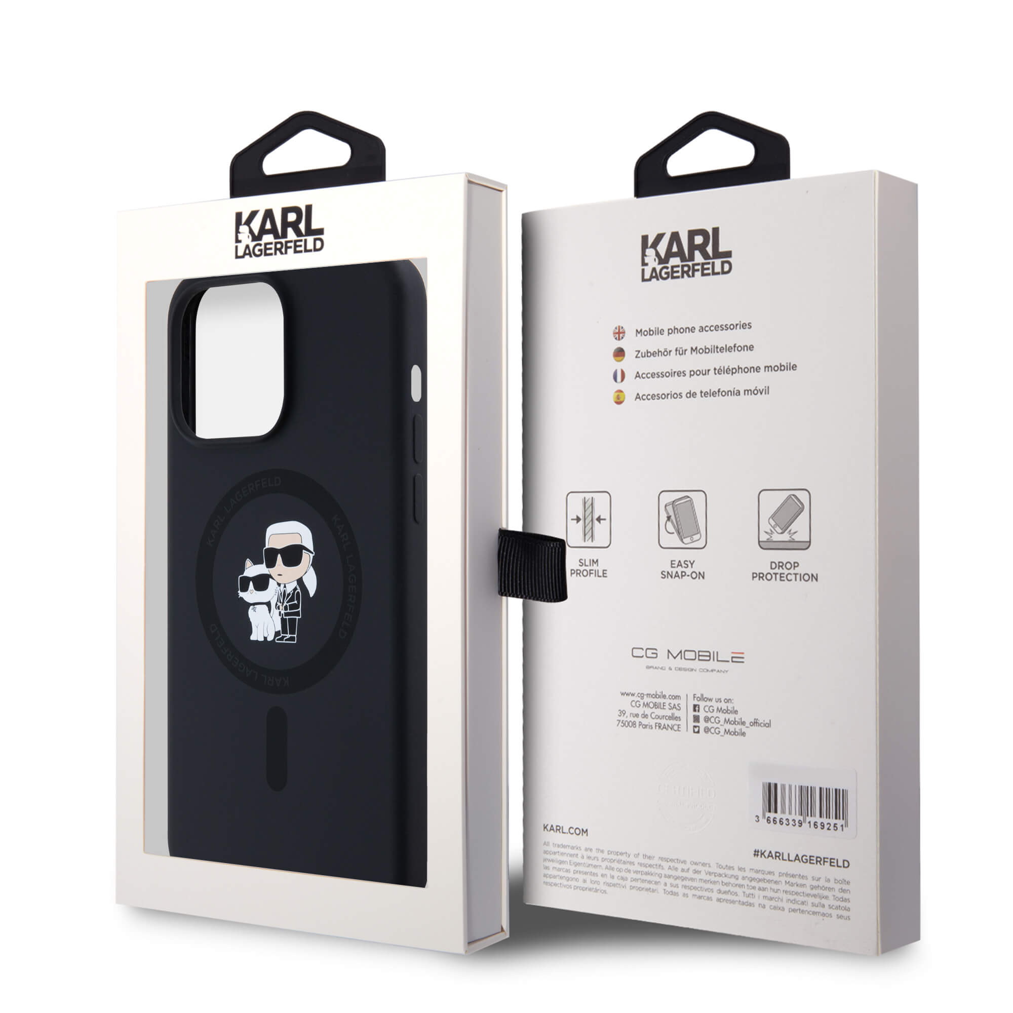 Karl Lagerfeld iPhone 15 Pro Max - Silicone Karl and Choupette - Θήκη Σιλικόνης με MagSafe - Black - KLHMP15XSCMKCRHK