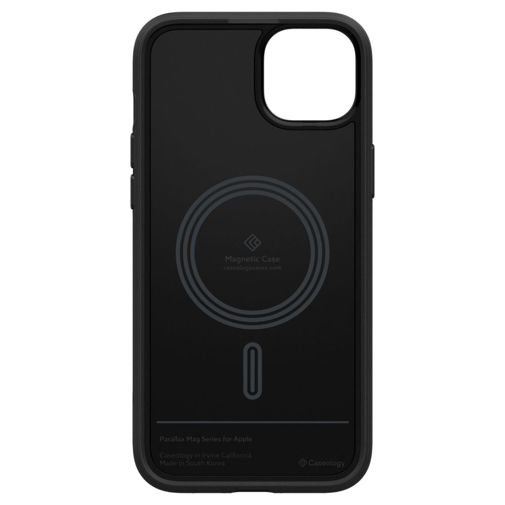 Caseology iPhone 15 Parallax Mag Θήκη Σιλικόνης με Σκληρό Πλαίσιο και MagSafe - Matte Black