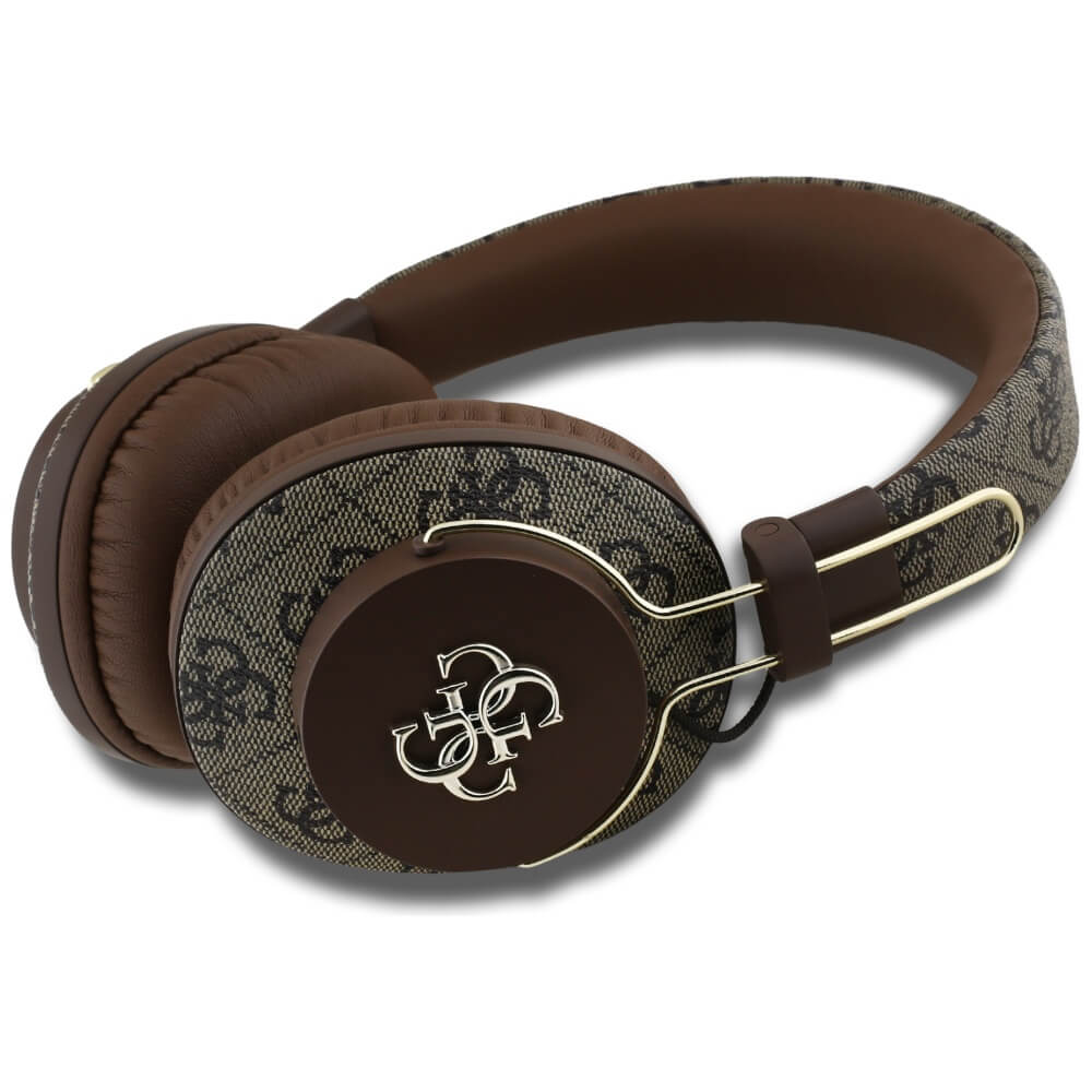 Guess Over-Ear Metal 4G Logo - Ασύρματα Bluetooth Ακουστικά - Brown