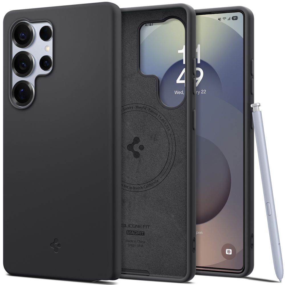 Spigen Samsung Galaxy S25 Ultra - Silicone Fit Mag Θήκη Σιλικόνης με MagSafe - Black