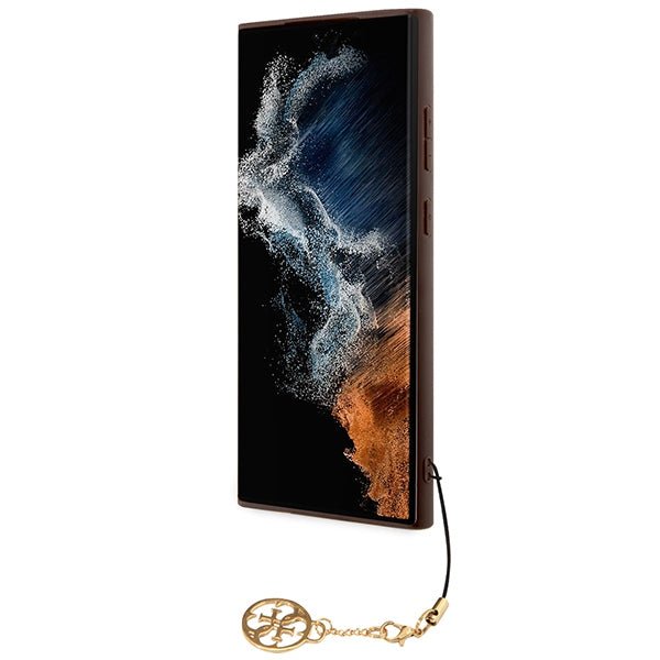 Guess Samsung Galaxy S23 Ultra - 4G Charms Collection Θήκη με Επένδυση Συνθετικού Δέρματος - Brown - GUHCS23LGF4GBR