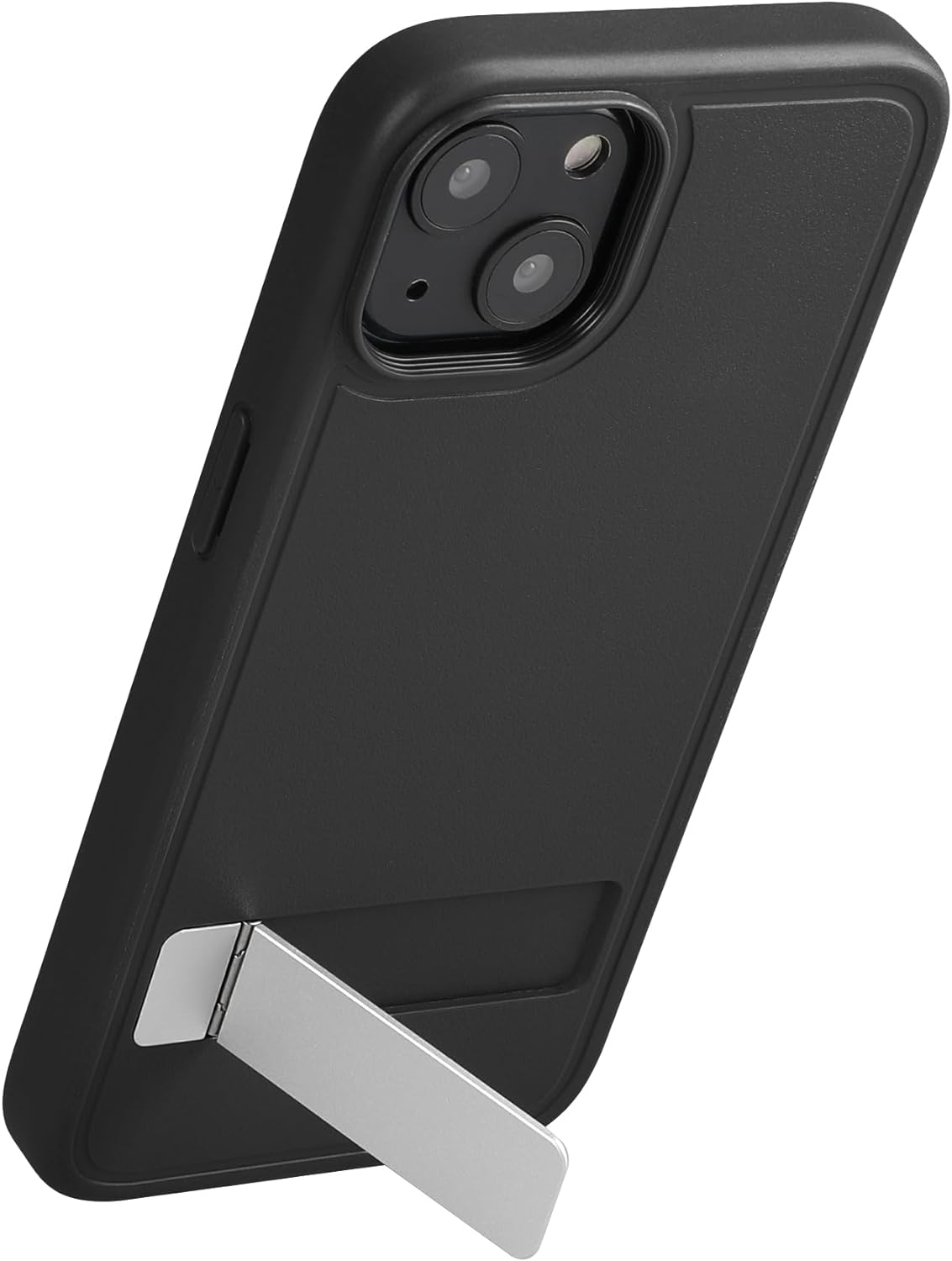 KW iPhone 15 Σκληρή Θήκη με Πλαίσιο Σιλικόνης και Stand - Black - 62041.01