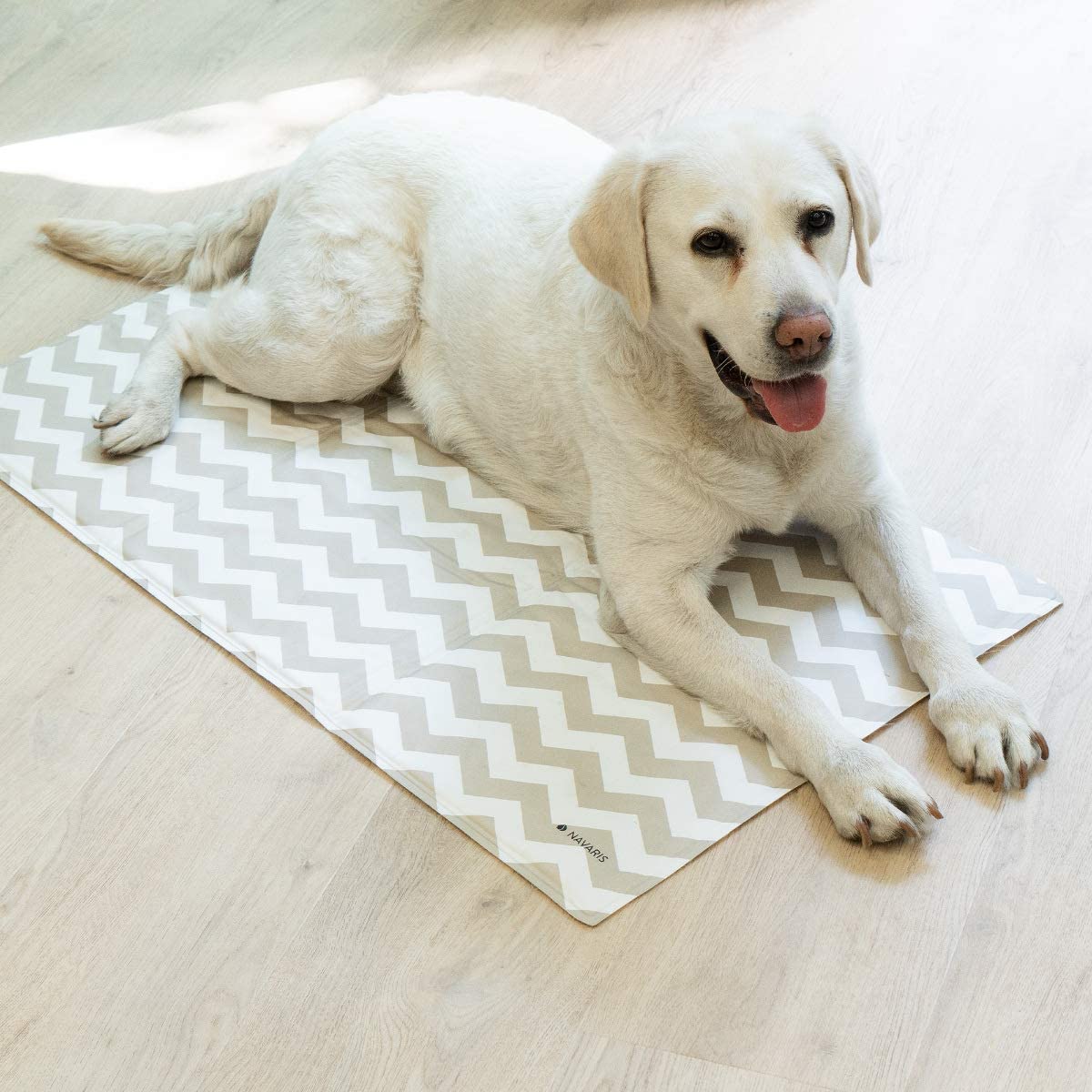 Navaris Pet Cooling Mat - Στρώμα Ψύξης για Κατοικίδια - Design Zig Zag - Grey - 51184.2