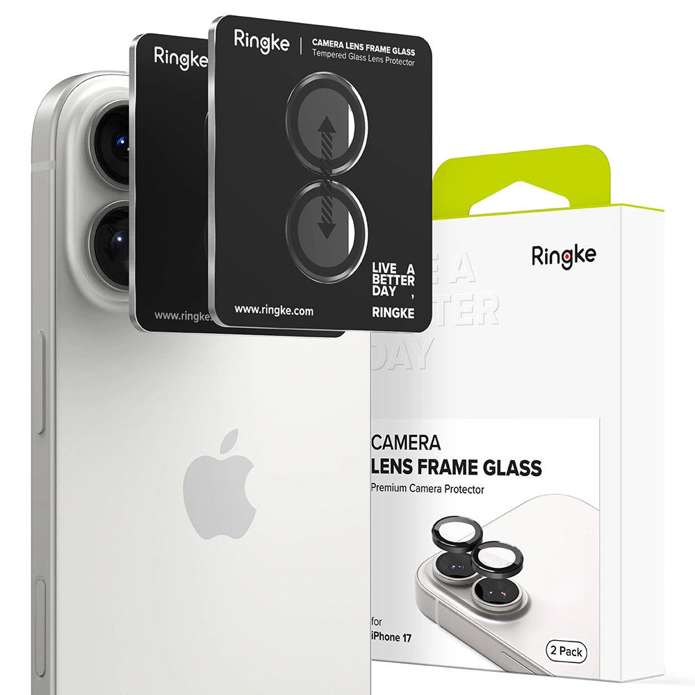 Ringke iPhone 17 Camera Frame - Αντιχαρακτικό Γυαλί για την Κάμερα - 2 Τεμάχια - Black