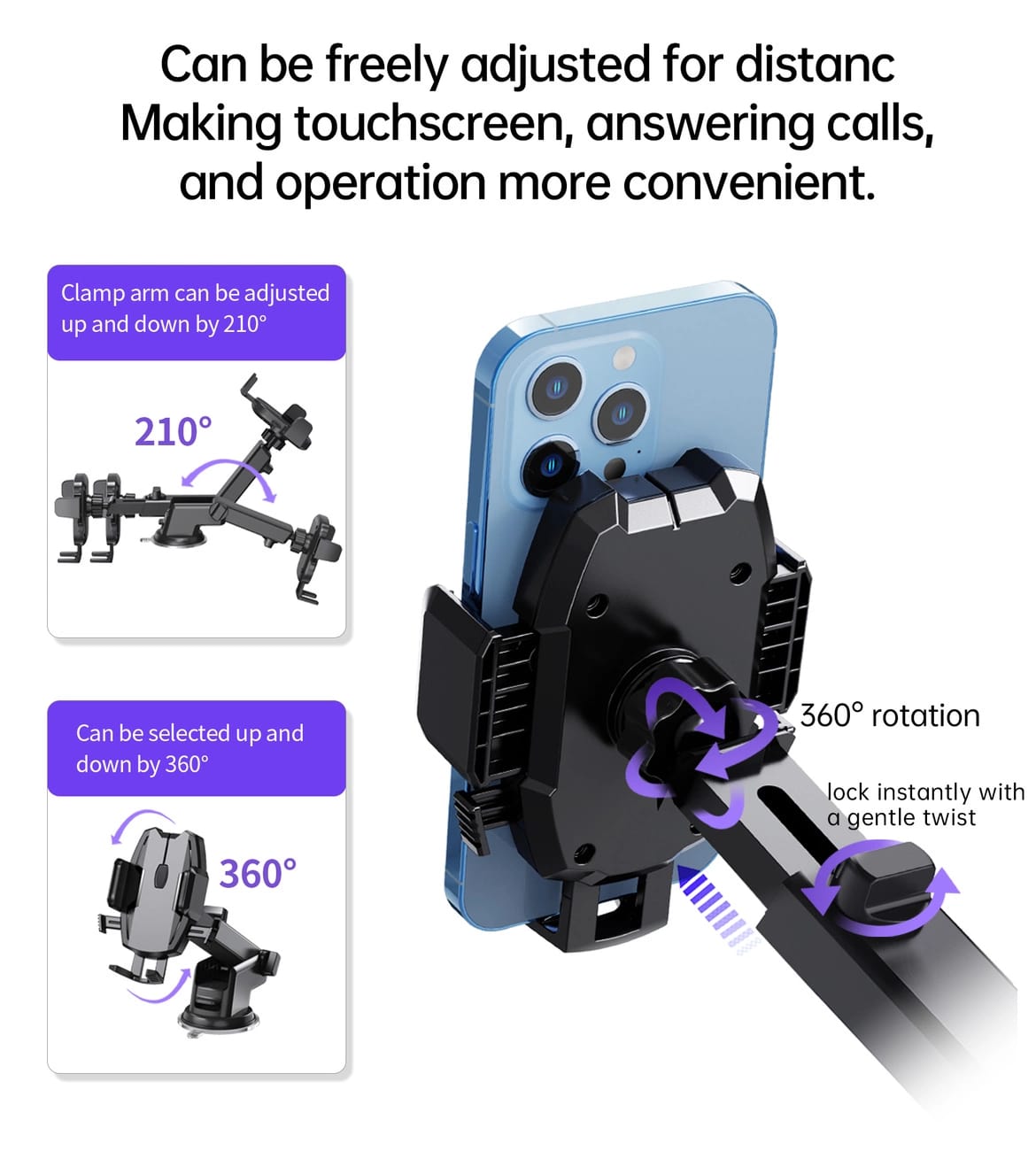 Choetech H043 Spider-Man II Telescopic Βάση Αυτοκινήτου για το Ταμπλό - Black