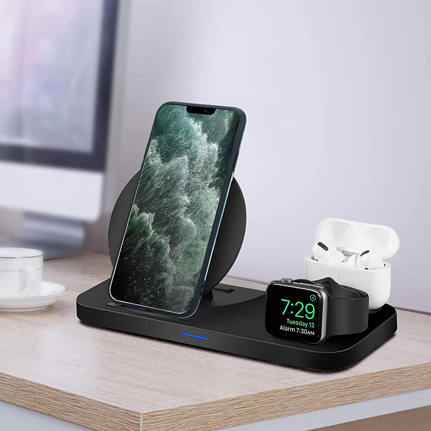 Cadorabo iPhone 12 Pro Max Θήκη Σιλικόνης TPU - Design Marble No.13 Mosaic Pattern - Blue Wave